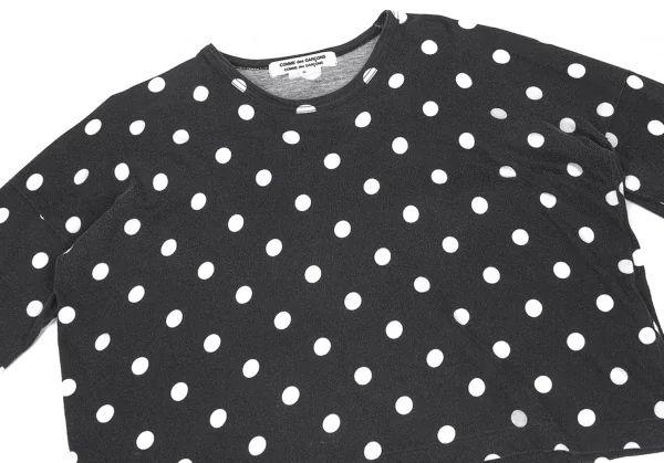 コムコム コムデギャルソンCOMME des GARCONS ネップドットオフショルダーカットソー 黒白S K-75968_003