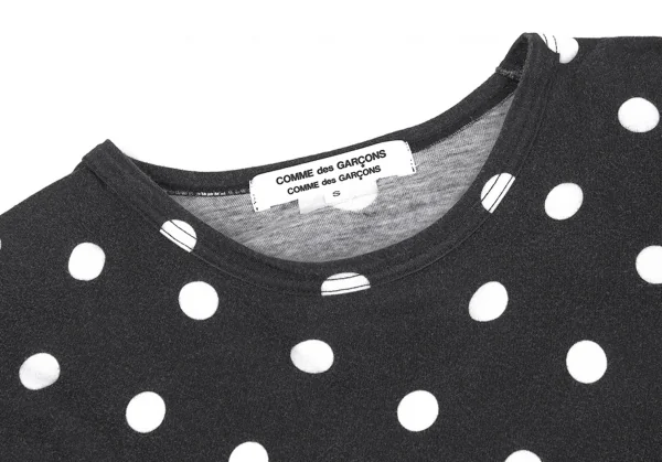 コムコム コムデギャルソンCOMME des GARCONS ネップドットオフショルダーカットソー 黒白S K-75968_004