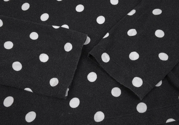 コムコム コムデギャルソンCOMME des GARCONS ネップドットオフショルダーカットソー 黒白S K-75968_006