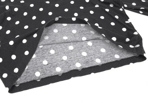 コムコム コムデギャルソンCOMME des GARCONS ネップドットオフショルダーカットソー 黒白S K-75968_009