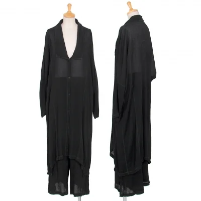 イッセイミヤケ ハートISSEY MIYAKE HaaT 楊柳プリーツビッグシルエットセットアップ 黒