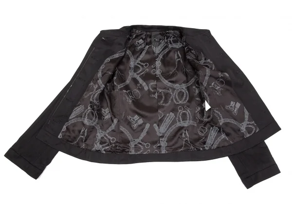 ベルンハルトウィルヘルム Bernhard Willhelm シャドーストライプギャザーネックラグランジャケット 黒34 K-76022_010