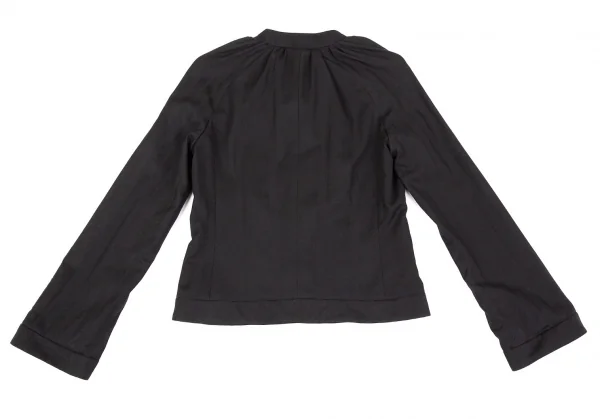 ベルンハルトウィルヘルム Bernhard Willhelm シャドーストライプギャザーネックラグランジャケット 黒34 K-76022_012