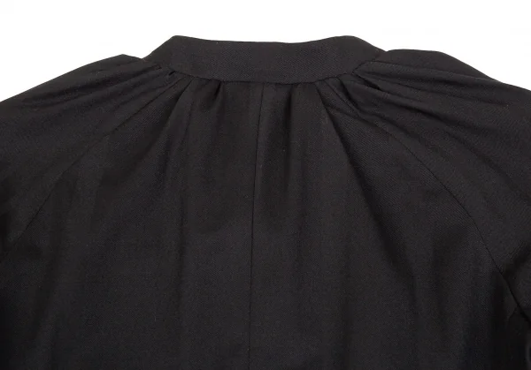 ベルンハルトウィルヘルム Bernhard Willhelm シャドーストライプギャザーネックラグランジャケット 黒34 K-76022_013