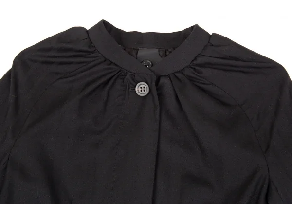 ベルンハルトウィルヘルム Bernhard Willhelm シャドーストライプギャザーネックラグランジャケット 黒34 K-76022_003