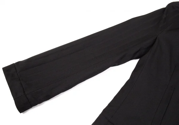 ベルンハルトウィルヘルム Bernhard Willhelm シャドーストライプギャザーネックラグランジャケット 黒34 K-76022_005