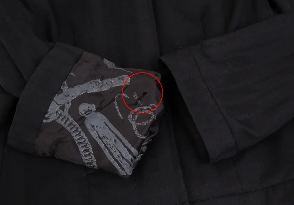 ベルンハルトウィルヘルム Bernhard Willhelm シャドーストライプギャザーネックラグランジャケット 黒34 K-76022_006