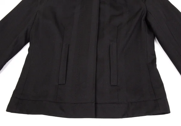 ベルンハルトウィルヘルム Bernhard Willhelm シャドーストライプギャザーネックラグランジャケット 黒34 K-76022_008