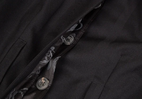 ベルンハルトウィルヘルム Bernhard Willhelm シャドーストライプギャザーネックラグランジャケット 黒34 K-76022_009