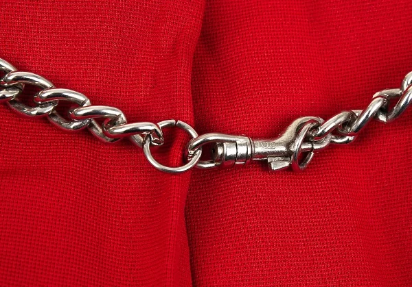 コムコム コムデギャルソンCOMME des GARCONS エステル製品染めバックチェーン装飾プリーツキュロットパンツ 赤SS K-76043_004