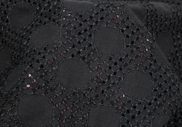 トリココムデギャルソンtricot COMME des GARCONS ドットエンブロイダリーレースチュニックブラウス 黒S K-76050_010