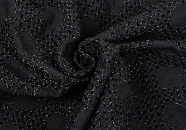 トリココムデギャルソンtricot COMME des GARCONS ドットエンブロイダリーレースチュニックブラウス 黒S K-76050_011