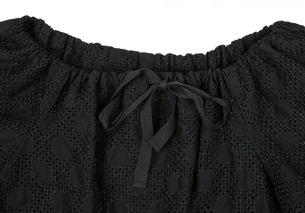 トリココムデギャルソンtricot COMME des GARCONS ドットエンブロイダリーレースチュニックブラウス 黒S K-76050_003