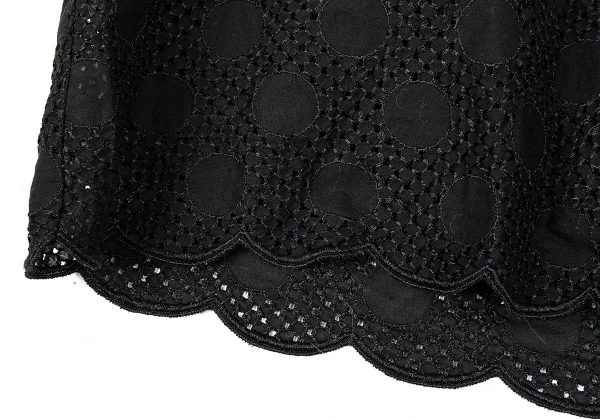 トリココムデギャルソンtricot COMME des GARCONS ドットエンブロイダリーレースチュニックブラウス 黒S K-76050_006