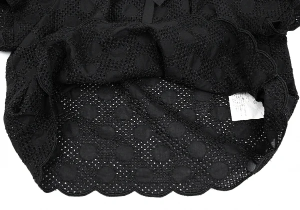 トリココムデギャルソンtricot COMME des GARCONS ドットエンブロイダリーレースチュニックブラウス 黒S K-76050_007