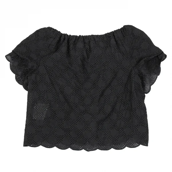 トリココムデギャルソンtricot COMME des GARCONS ドットエンブロイダリーレースチュニックブラウス 黒S K-76050_008