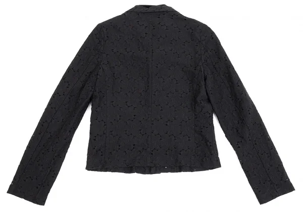 コムデギャルソンCOMME des GARCONS ストレッチレイヤードエンブロイダリーレースジャケット 黒S位 K-76102_014
