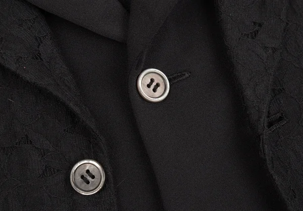 コムデギャルソンCOMME des GARCONS ストレッチレイヤードエンブロイダリーレースジャケット 黒S位 K-76102_005