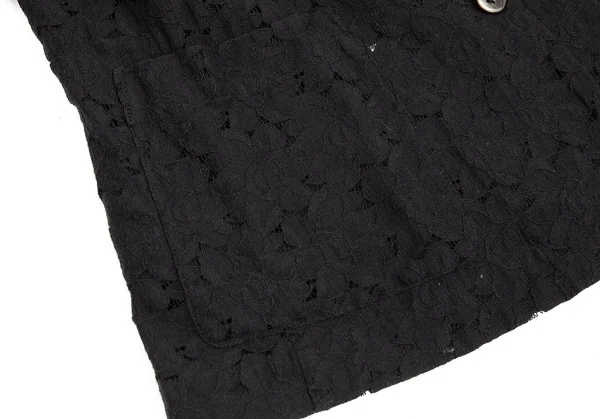コムデギャルソンCOMME des GARCONS ストレッチレイヤードエンブロイダリーレースジャケット 黒S位 K-76102_009