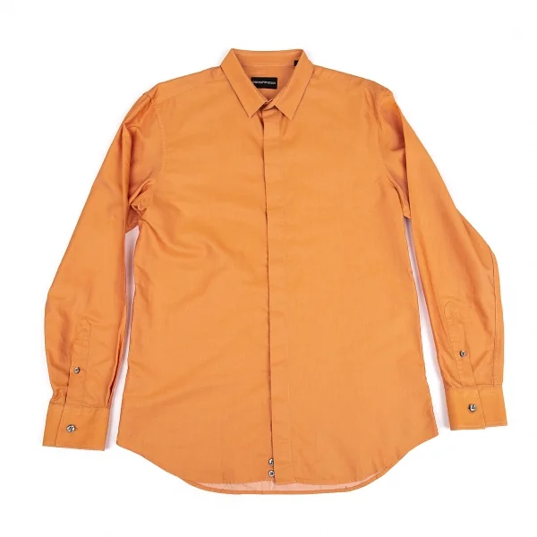 エンポリオアルマーニEMPORIO ARMANI 長袖コットンドレスシャツ オレンジ40 K-76221_001