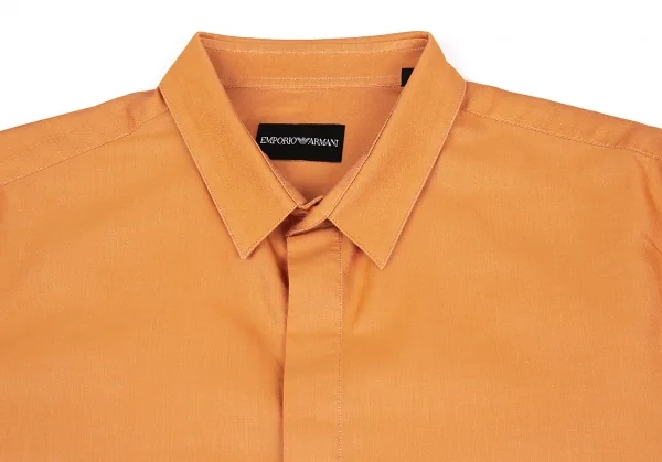 エンポリオアルマーニEMPORIO ARMANI 長袖コットンドレスシャツ オレンジ40 K-76221_002