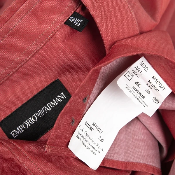 エンポリオアルマーニEMPORIO ARMANI 長袖コットンドレスシャツ エンジ40 K-76222_013