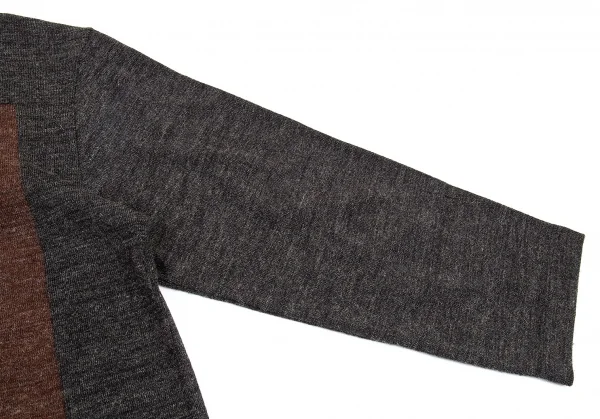 コムデギャルソン シャツCOMME des GARCONS SHIRT 切替ハイネックプルオーバー 茶杢チャコールM K-76246_005