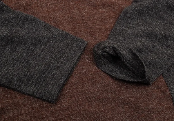 コムデギャルソン シャツCOMME des GARCONS SHIRT 切替ハイネックプルオーバー 茶杢チャコールM K-76246_006