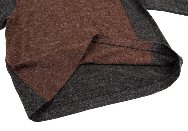 コムデギャルソン シャツCOMME des GARCONS SHIRT 切替ハイネックプルオーバー 茶杢チャコールM K-76246_008