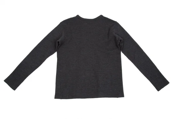 ワイズフォーメンY's for men SHIRTS ウールダイヤチェック切替デザインニットカットソー チャコール他M位 K-76316_008