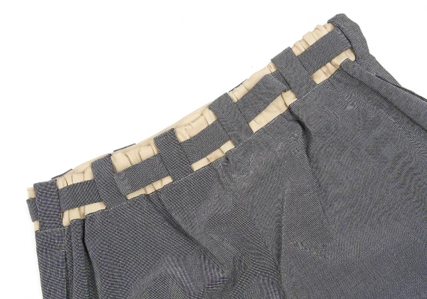 ワイズY's ウエスト切り替えベルトショートパンツ グレー2 K-76324_010