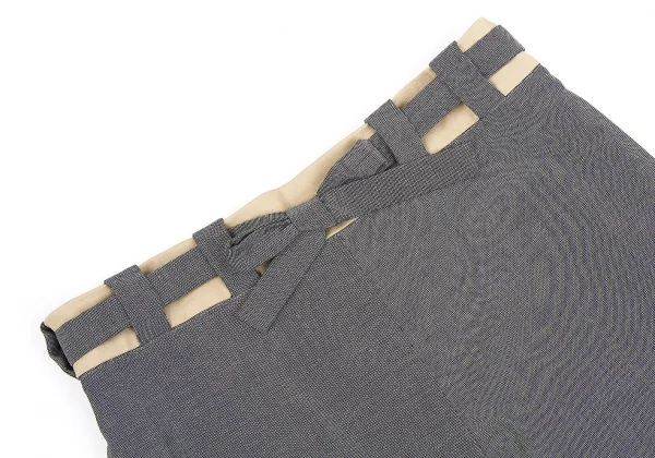 ワイズY's ウエスト切り替えベルトショートパンツ グレー2 K-76324_002