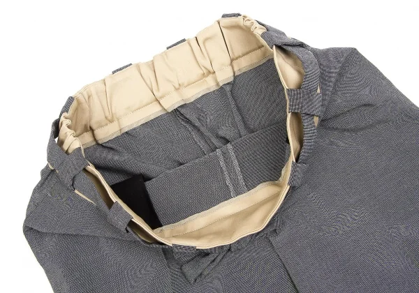 ワイズY's ウエスト切り替えベルトショートパンツ グレー2 K-76324_004