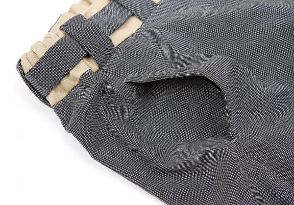 ワイズY's ウエスト切り替えベルトショートパンツ グレー2 K-76324_005