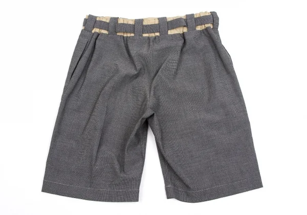 ワイズY's ウエスト切り替えベルトショートパンツ グレー2 K-76324_009