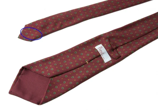 パパスPapas シルク大小花柄ネクタイ 赤他 K-76340_011