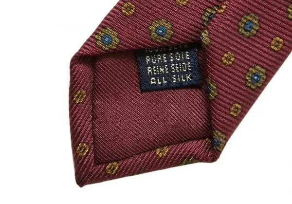 パパスPapas シルク大小花柄ネクタイ 赤他 K-76340_013