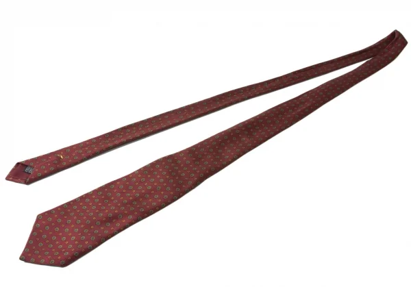 パパスPapas シルク大小花柄ネクタイ 赤他 K-76340_002