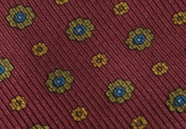 パパスPapas シルク大小花柄ネクタイ 赤他 K-76340_008