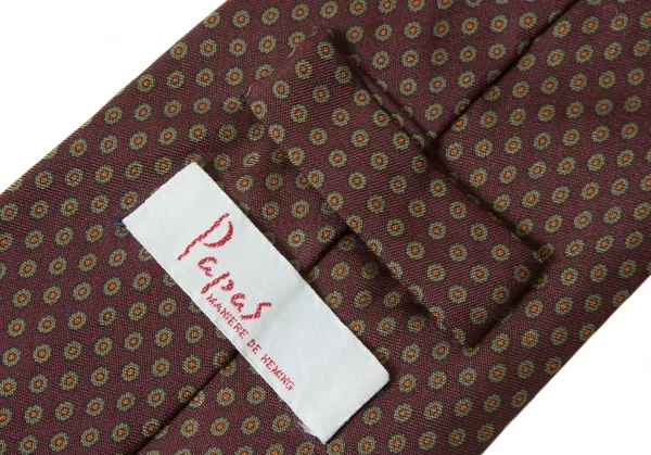 パパスPapas シルク花柄ネクタイ エンジ他 K-76342_011