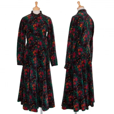 ケンゾーKENZO 花プリントベルベットセットアップ ボルドーマルチ