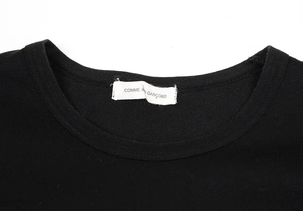 コムデギャルソンCOMME des GARCONS ベロアモチーフ装飾Tシャツ 黒XS位 K-76462_003