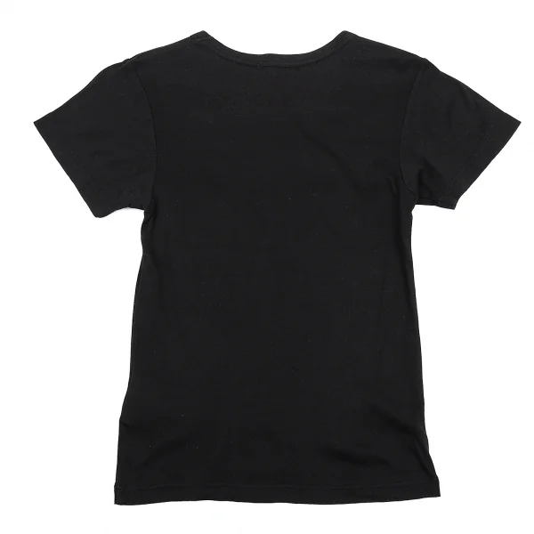 コムデギャルソンCOMME des GARCONS ベロアモチーフ装飾Tシャツ 黒XS位 K-76462_009