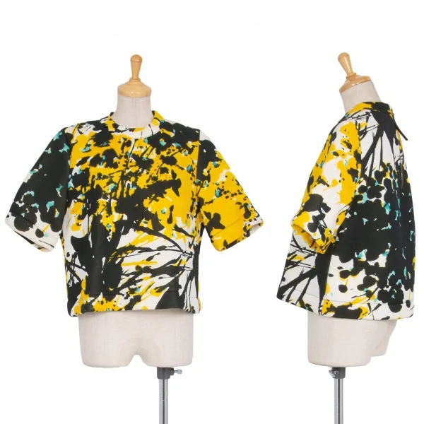 マルニMARNI グラフィックボンディングトップス 白黄黒38 K-76558_001
