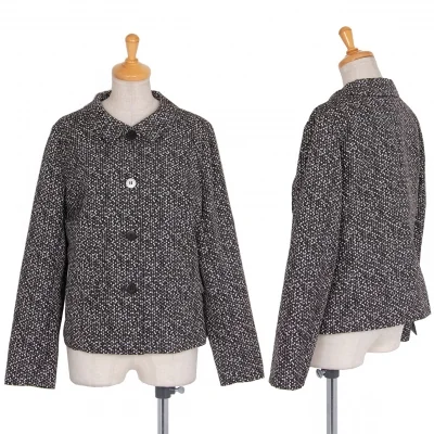 レキップヨシエイナバL'EQUIPE YOSHIE INABA トライアングルジャカードジャケット こげ茶白