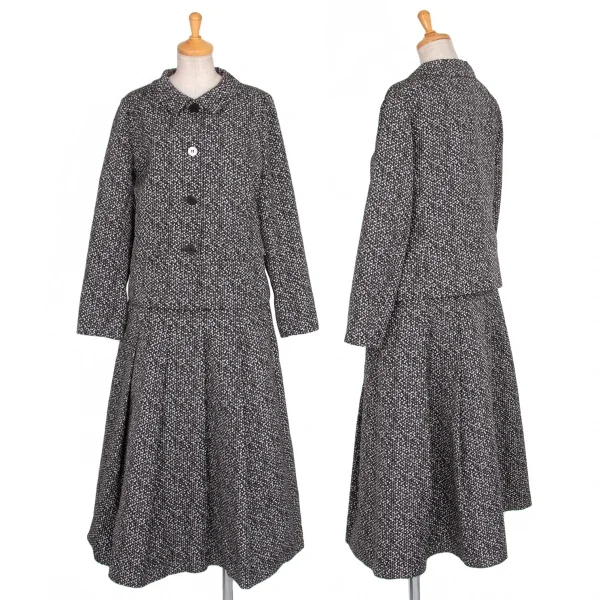 レキップヨシエイナバL'EQUIPE YOSHIE INABA トライアングルジャカードスカート こげ茶白40 K-76603_014