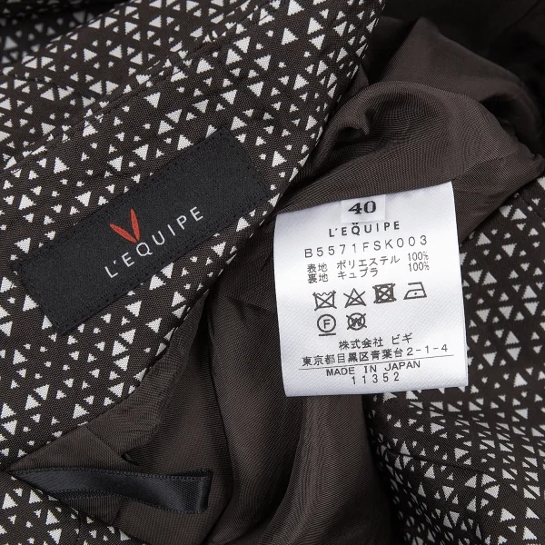 レキップヨシエイナバL'EQUIPE YOSHIE INABA トライアングルジャカードスカート こげ茶白40 K-76603_015