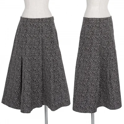 レキップヨシエイナバL'EQUIPE YOSHIE INABA トライアングルジャカードスカート こげ茶白