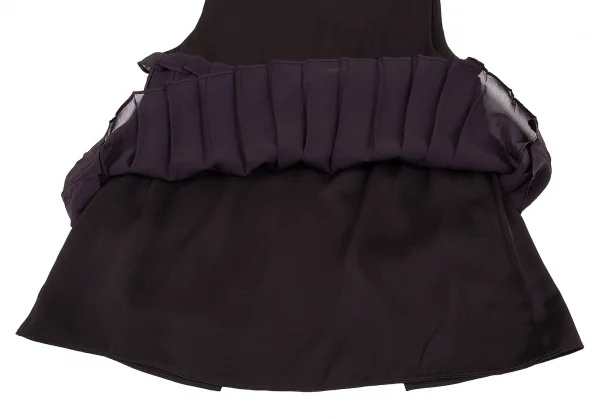 マルタンマルジェラMartin Margiela 1 ジョーゼットプリーツレイヤードノースリーブ 濃紫38 K-76633_006