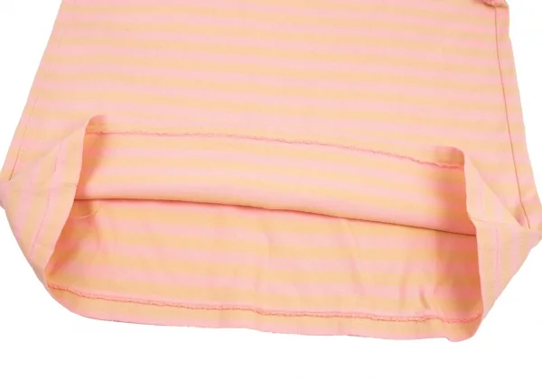 マドモアゼルノンノンMademoiselle NON NON コットンボーダーTシャツ 薄黄ピンクL位 K-76677_005